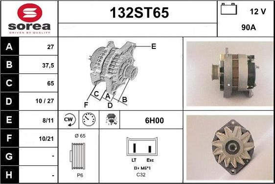 STARTCAR 132ST65 - Alternator autospares.lv