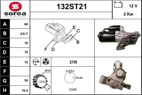 STARTCAR 132ST21 - Starter autospares.lv