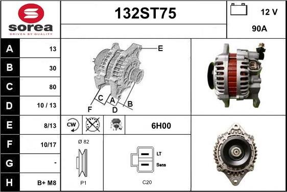 STARTCAR 132ST75 - Alternator autospares.lv