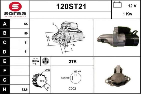 STARTCAR 120ST21 - Starter autospares.lv