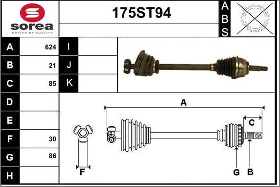 STARTCAR 175ST94 - Drive Shaft autospares.lv