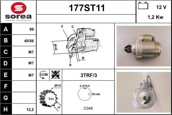 STARTCAR 177ST11 - Starter autospares.lv