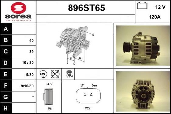 STARTCAR 896ST65 - Alternator autospares.lv