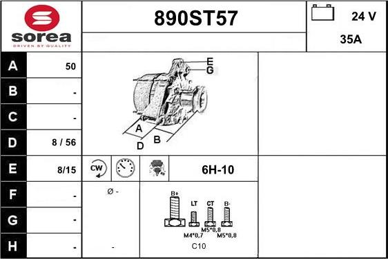 STARTCAR 890ST57 - Alternator autospares.lv