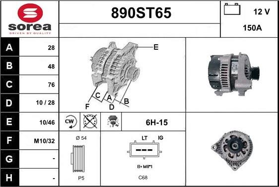 STARTCAR 890ST65 - Alternator autospares.lv