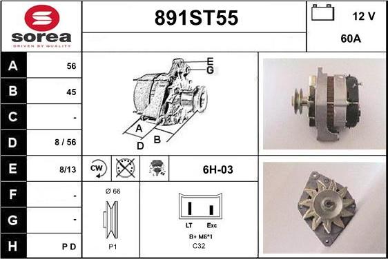 STARTCAR 891ST55 - Alternator autospares.lv