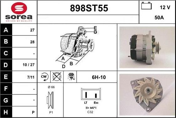 STARTCAR 898ST55 - Alternator autospares.lv
