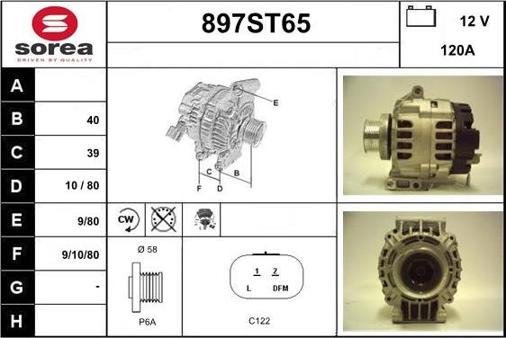 STARTCAR 897ST65 - Alternator autospares.lv