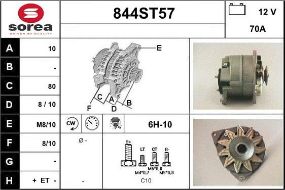 STARTCAR 844ST57 - Alternator autospares.lv