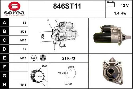 STARTCAR 846ST11 - Starter autospares.lv