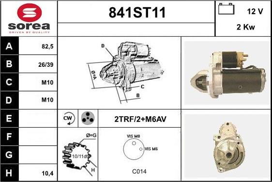 STARTCAR 841ST11 - Starter autospares.lv