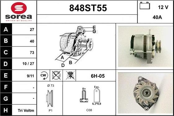 STARTCAR 848ST55 - Alternator autospares.lv