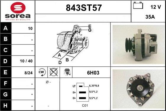 STARTCAR 843ST57 - Alternator autospares.lv