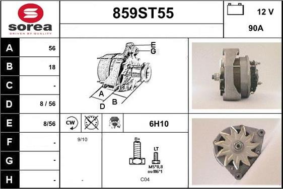 STARTCAR 859ST55 - Alternator autospares.lv