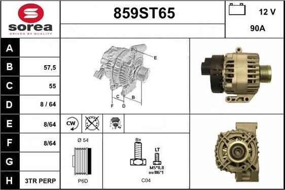 STARTCAR 859ST65 - Alternator autospares.lv