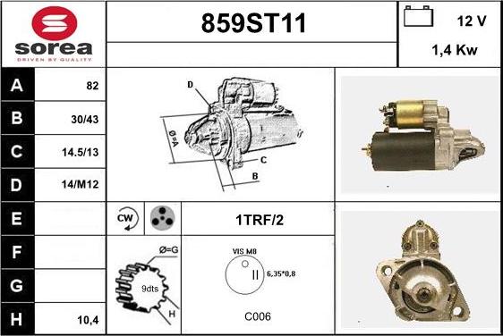 STARTCAR 859ST11 - Starter autospares.lv