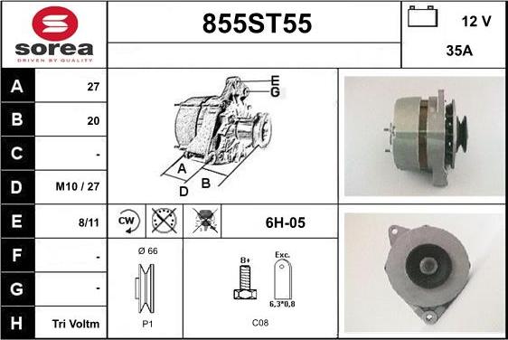 STARTCAR 855ST55 - Alternator autospares.lv