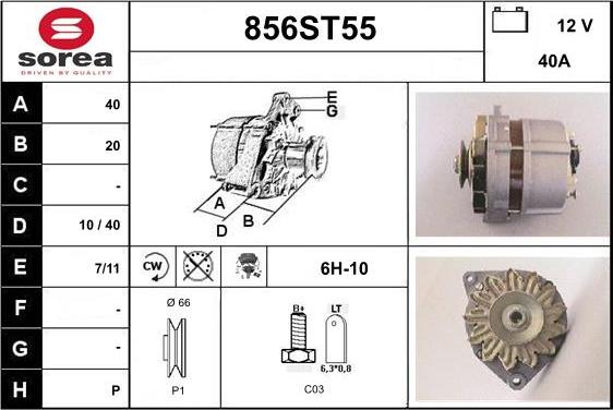 STARTCAR 856ST55 - Alternator autospares.lv