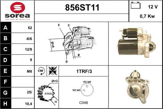 STARTCAR 856ST11 - Starter autospares.lv