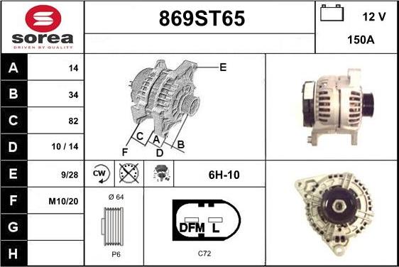 STARTCAR 869ST65 - Alternator autospares.lv