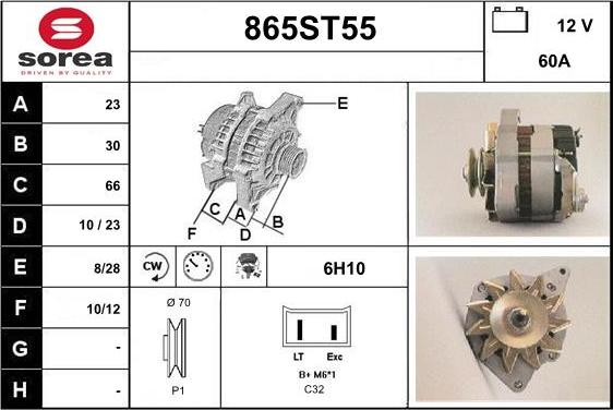 STARTCAR 865ST55 - Alternator autospares.lv