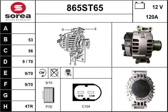 STARTCAR 865ST65 - Alternator autospares.lv