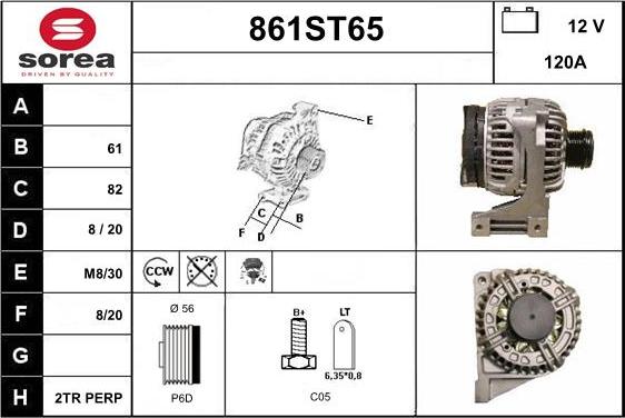 STARTCAR 861ST65 - Alternator autospares.lv