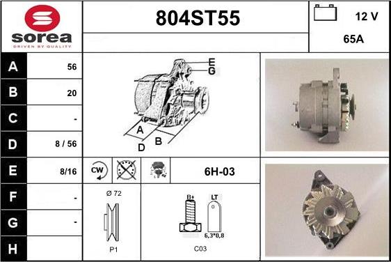 STARTCAR 804ST55 - Alternator autospares.lv