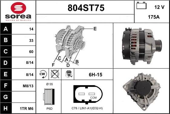 STARTCAR 804ST75 - Alternator autospares.lv