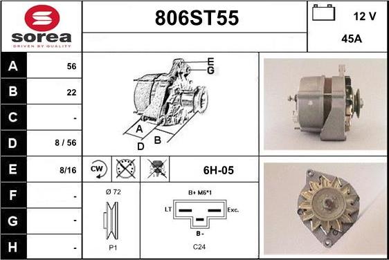 STARTCAR 806ST55 - Alternator autospares.lv