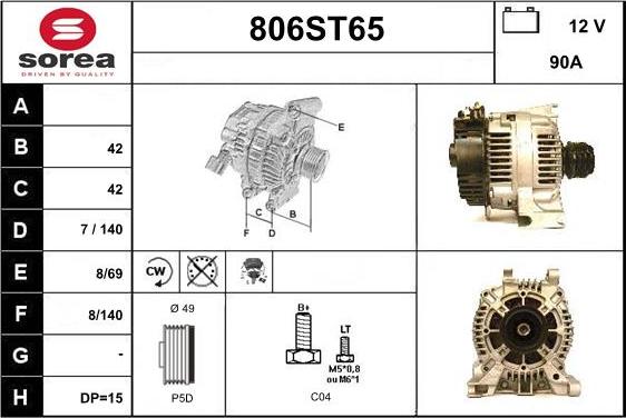 STARTCAR 806ST65 - Alternator autospares.lv