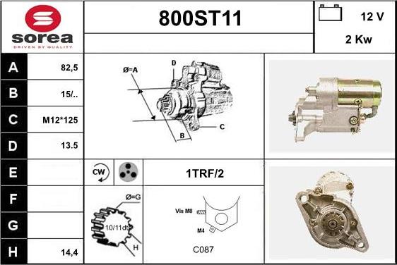 STARTCAR 800ST11 - Starter autospares.lv