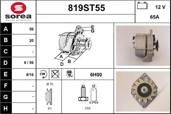 STARTCAR 819ST55 - Alternator autospares.lv