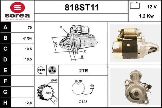 STARTCAR 818ST11 - Starter autospares.lv