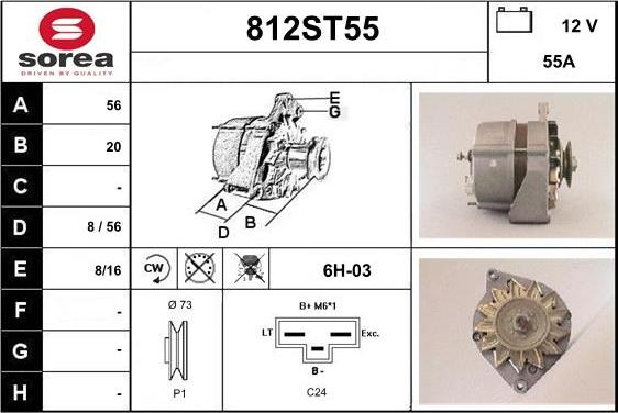 STARTCAR 812ST55 - Alternator autospares.lv