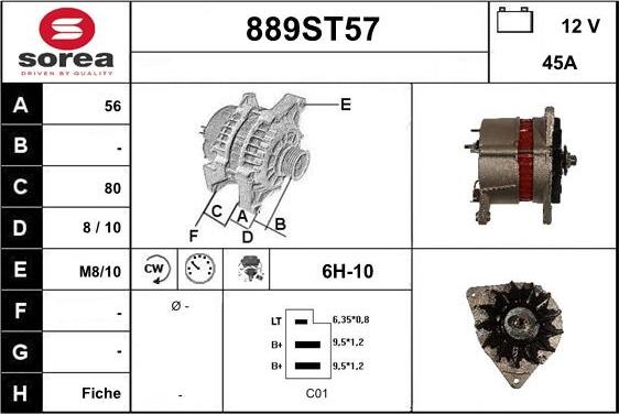 STARTCAR 889ST57 - Alternator autospares.lv