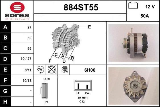 STARTCAR 884ST55 - Alternator autospares.lv