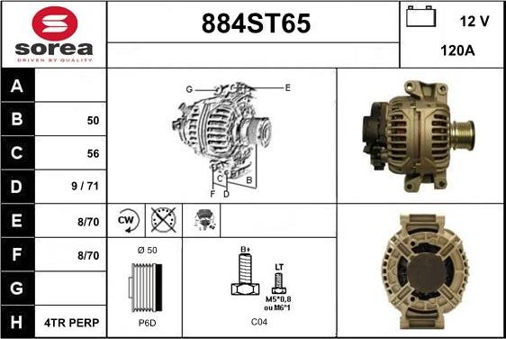 STARTCAR 884ST65 - Alternator autospares.lv