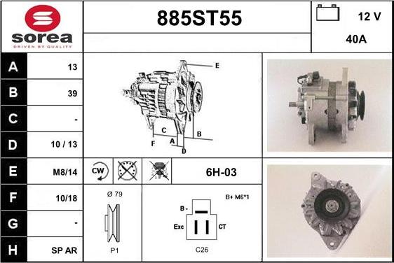 STARTCAR 885ST55 - Alternator autospares.lv