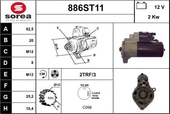 STARTCAR 886ST11 - Starter autospares.lv