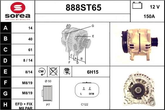 STARTCAR 888ST65 - Alternator autospares.lv