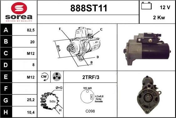 STARTCAR 888ST11 - Starter autospares.lv