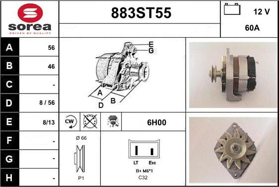 STARTCAR 883ST55 - Alternator autospares.lv