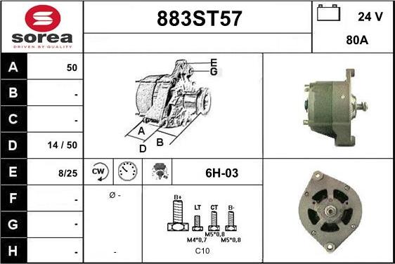 STARTCAR 883ST57 - Alternator autospares.lv