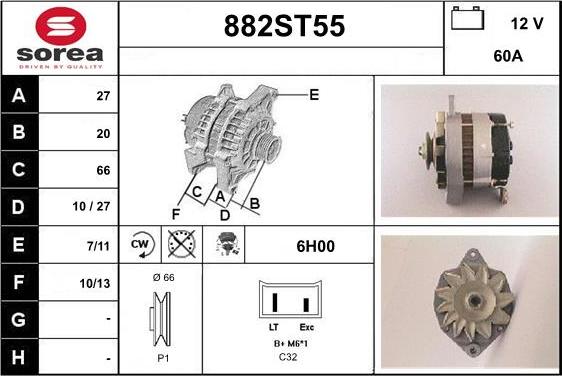 STARTCAR 882ST55 - Alternator autospares.lv