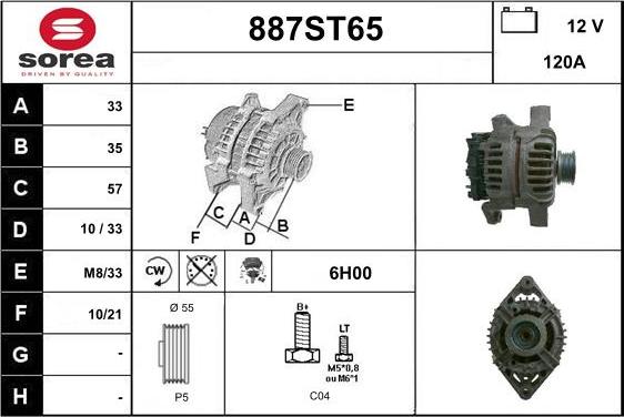 STARTCAR 887ST65 - Alternator autospares.lv