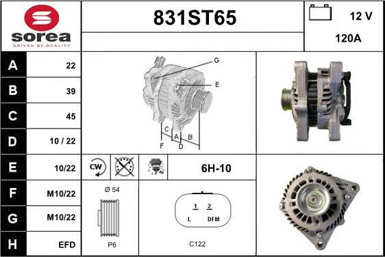 STARTCAR 831ST65 - Alternator autospares.lv