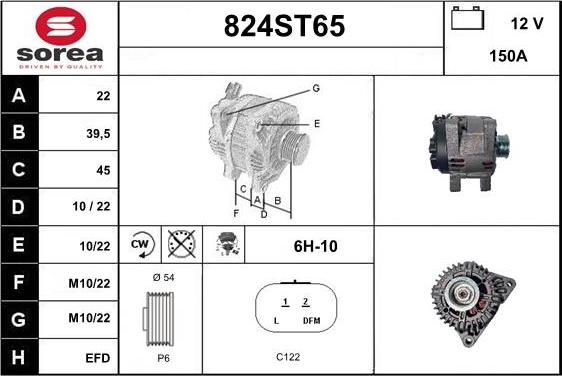 STARTCAR 824ST65 - Alternator autospares.lv