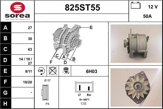 STARTCAR 825ST55 - Alternator autospares.lv