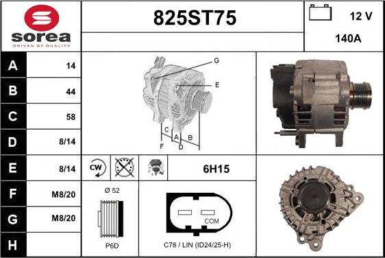 STARTCAR 825ST75 - Alternator autospares.lv